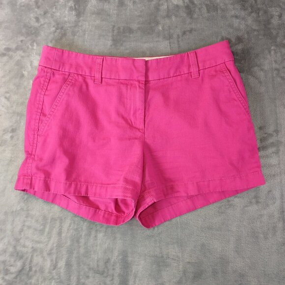 J. Crew Womens 3.5" Classic Chinos Size 4 Neon Fuchsia Preppy Casual Vibrant‎ - Picture 1 of 9